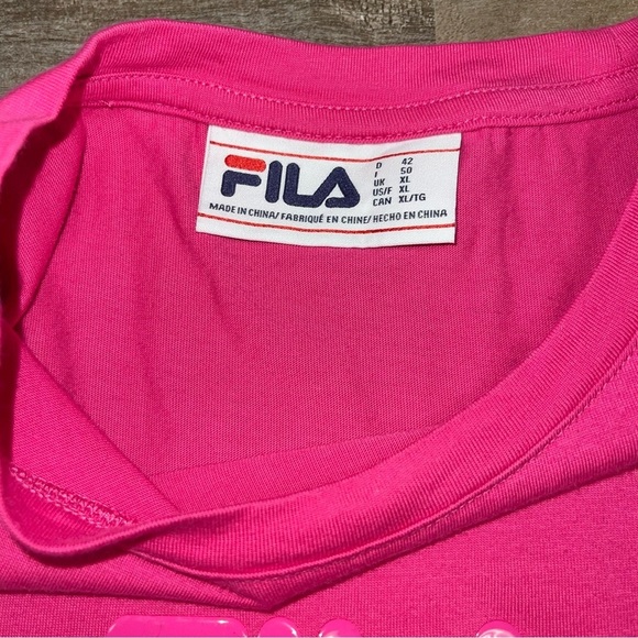 Fila Muscle Tee Women’s Size XL Pink Glow Cotton Sleeveless Relaxed Tank Diella - Picture 11 of 12